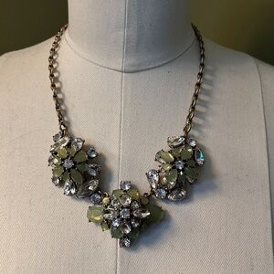 J.Crew Jade Green Brass Statement Necklace